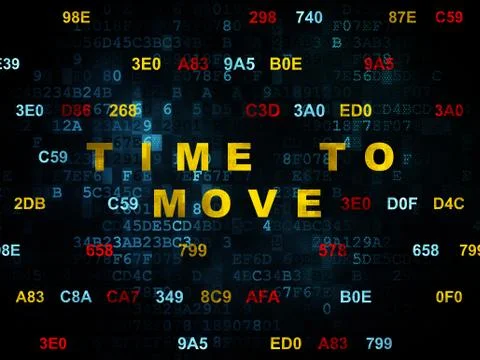Timeline concept: Time to Move on Digital background Illustration