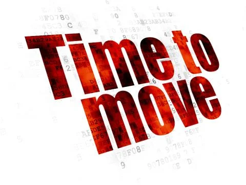 Timeline concept: Time to Move on Digital background Stock Illustration