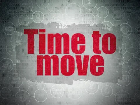 Timeline concept: Time to Move on Digital Data Paper background Illustration