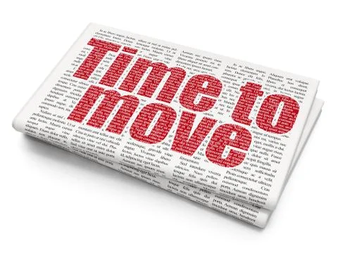 Timeline concept: Time to Move on Newspaper background Stock Illustration