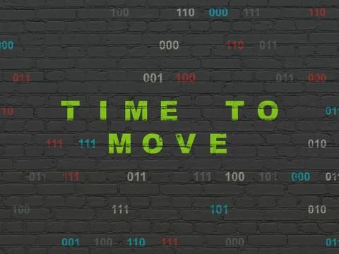 Timeline concept: Time to Move on wall background Ilustración de archivo