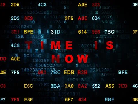 Timeline concept: Time is Now on Digital background Stock Illustration