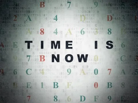 Timeline concept: Time is Now on Digital Paper background Stock-Illustration