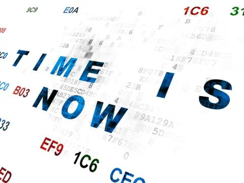 Timeline concept: Time is Now on Digital background イラスト素材