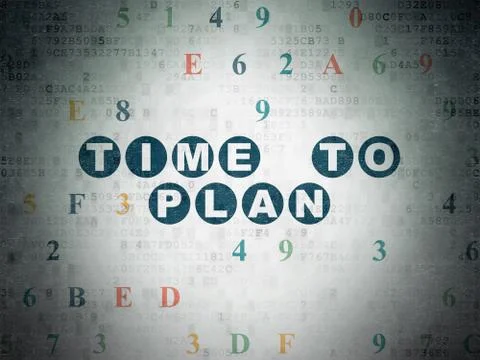 Timeline concept: Time to Plan on Digital Data Paper background Stockillustratie