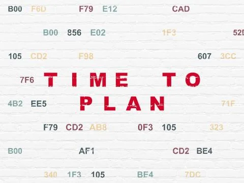 Timeline concept: Time to Plan on wall background Illustration