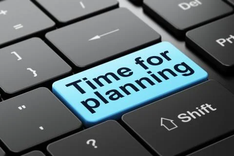 Timeline concept: Time for Planning on computer keyboard background Stock Illustration