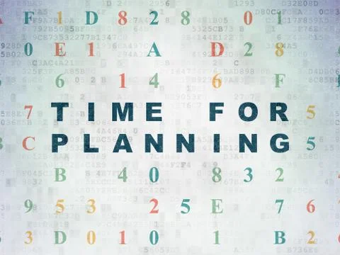 Timeline concept: Time for Planning on Digital Paper background Illustration