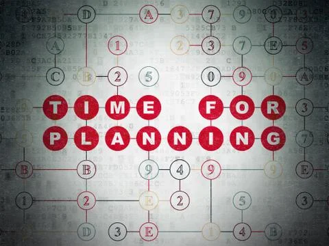 Timeline concept: Time for Planning on Digital Data Paper background Illustration