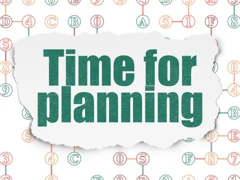 Timeline concept: Time for Planning on Torn Paper background Illustration