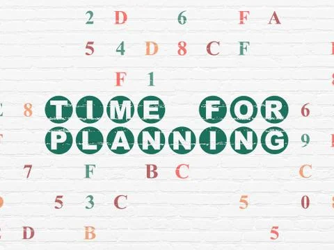 Timeline concept: Time for Planning on wall background Illustration