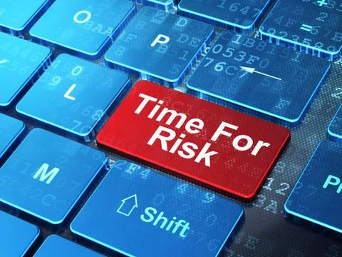 Timeline concept: Time For Risk on computer keyboard background 스톡 일러스트