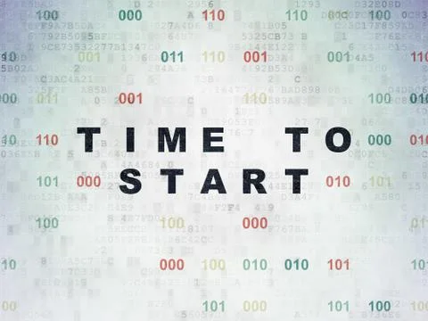 Timeline concept: Time to Start on Digital Data Paper background Illustration