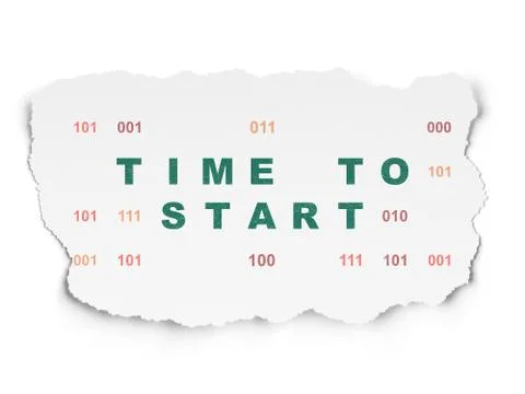 Timeline concept: Time to Start on Torn Paper background Illustration