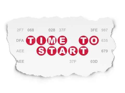 Timeline concept: Time to Start on Torn Paper background Illustration