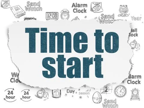 Timeline concept: Time to Start on Torn Paper background イラスト素材