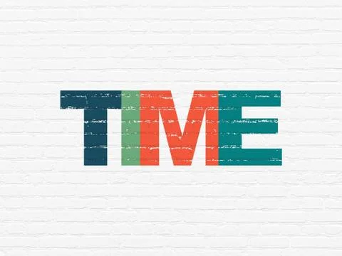Timeline concept: Time on wall background Illustrazione stock