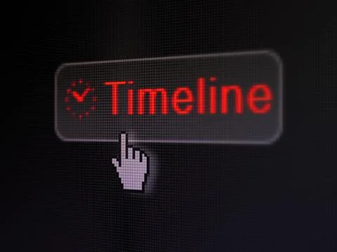 Timeline concept: Timeline and Clock on digital button background Stock Illustration