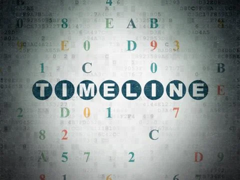 Timeline concept: Timeline on Digital Data Paper background 스톡 일러스트