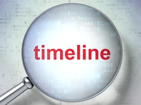 Timeline concept: Timeline with optical glass Stockillustratie