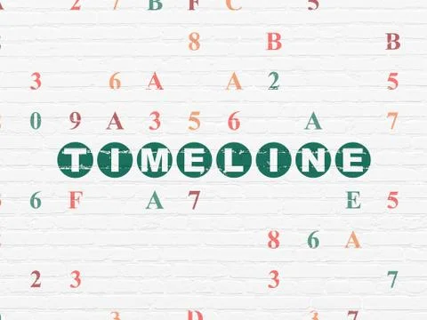 Timeline concept: Timeline on wall background Ilustración de archivo