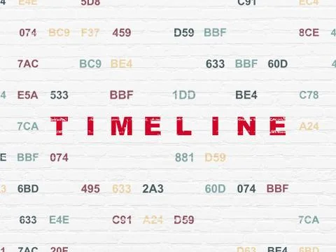 Timeline concept: Timeline on wall background Ilustração Stock