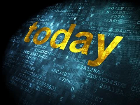 Timeline concept: Today on digital background Stockillustratie