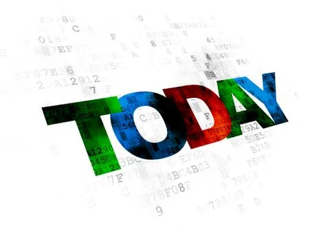 Timeline concept: Today on Digital background Illustration