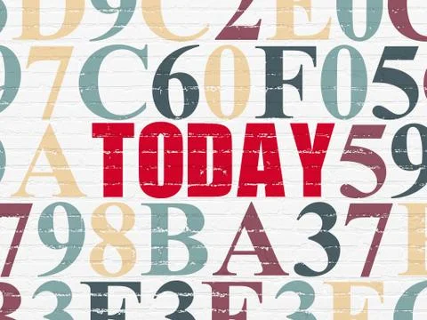 Timeline concept: Today on wall background 스톡 일러스트