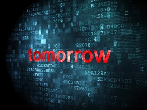 Timeline concept: Tomorrow on digital background Stock Illustration