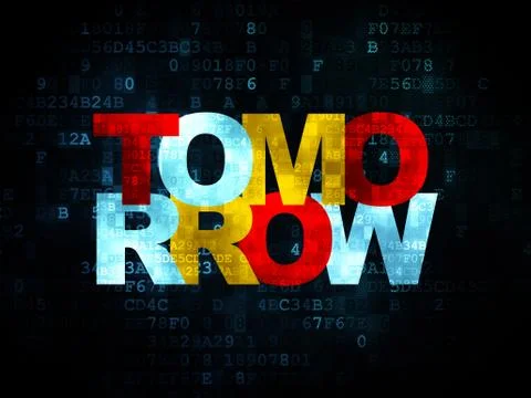 Timeline concept: Tomorrow on Digital background Illustration