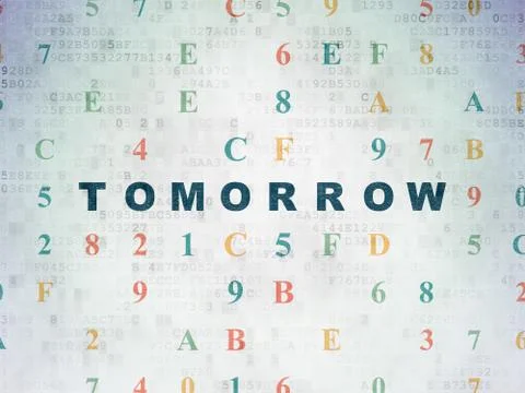 Timeline concept: Tomorrow on Digital Data Paper background Stockillustratie