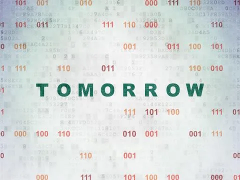 Timeline concept: Tomorrow on Digital Data Paper background Illustration