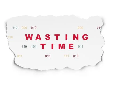 Timeline concept: Wasting Time on Torn Paper background Illustration
