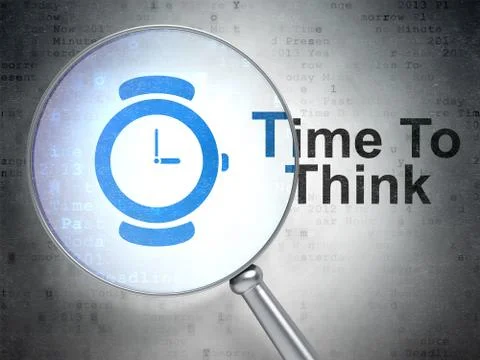 Timeline concept: Watch and Time To Think with optical glass Stockillustratie