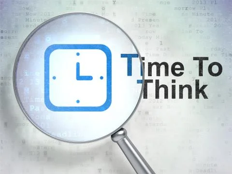 Timeline concept: Watch and Time To Think with optical glass Stockillustratie