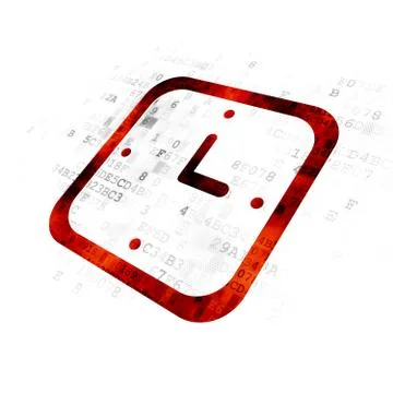 Timeline concept: Watch on Digital background Stock Illustration