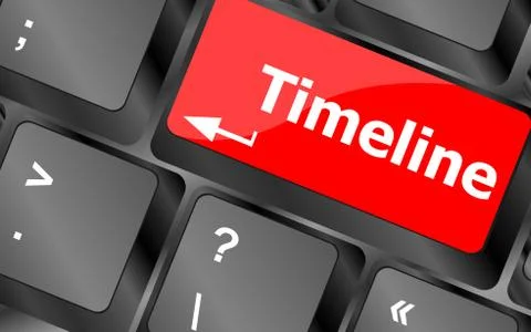 Timeline concept - word on keyboard keys Stock Illustration