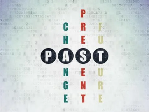 Timeline concept: word Past in solving Crossword Puzzle Stock Illustration
