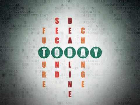 Timeline concept: word Today in solving Crossword Puzzle Stock-Illustration