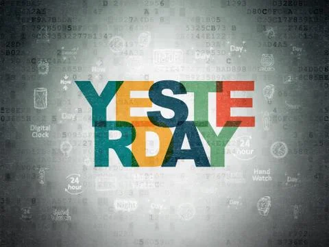Timeline concept: Yesterday on Digital Data Paper background Stockillustratie