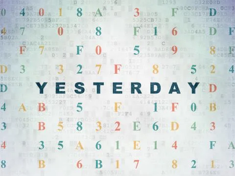 Timeline concept: Yesterday on Digital Data Paper background Illustration