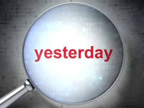 Timeline concept: Yesterday with optical glass Stockillustratie