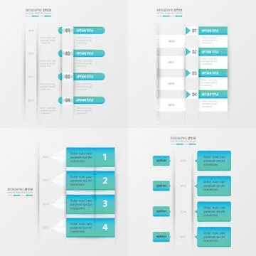 Timeline design 4 item   blue gradient color Stock Illustration