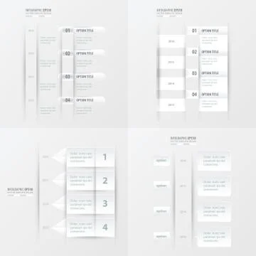 Timeline design 4 item   white color Stock Illustration