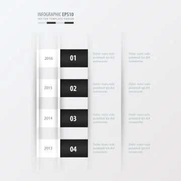 Timeline design design   black and white color Stock Illustration