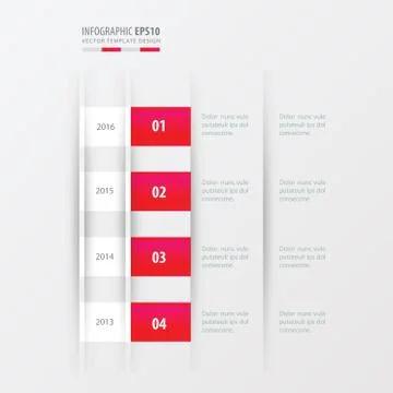Timeline design design  pink gradient color Stock Illustration