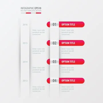 Timeline design   pink gradient color Stock Illustration