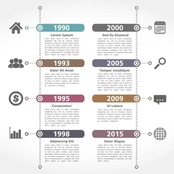 Timeline Design Template Illustrazione stock