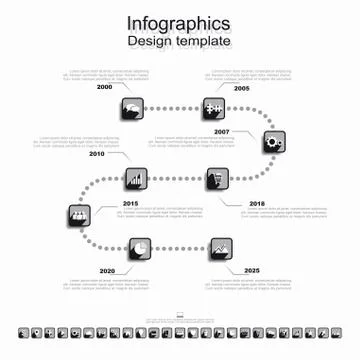 Timeline design template with place for your data. Vector illustration. Illustrazione stock
